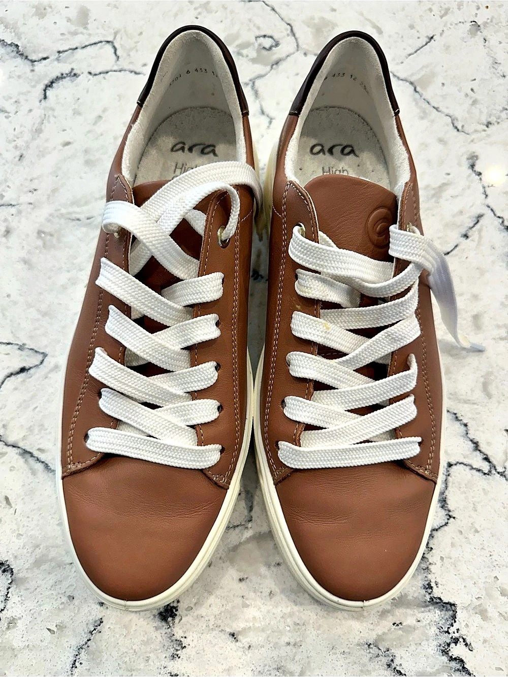 ara High Soft Brown & White Sneakers 7.5 US EU 43